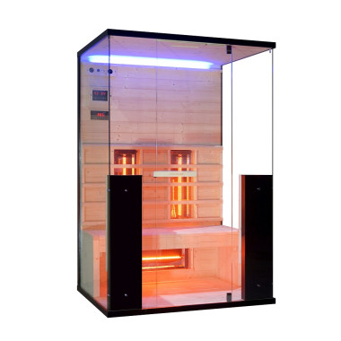 Sauna infrarossi vetrata 2 persone Full Spectrum 125x100 cm