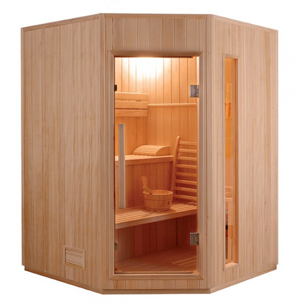 Sauna finlandese 3-4 posti angolare 150x150 cm