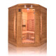 Sauna infrarossi FULL SPECTRUM radiatori al magnesio per 3 persone cromoterapia ad angolo