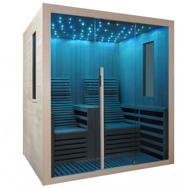 Sauna infrarossi a pannelli di carbonio con sdraio e cielo stellato 2 posti