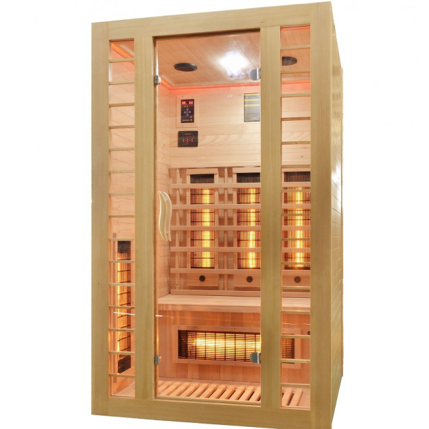 Sauna infrarossi FULL SPECTRUM per 2 persone cromoterapia color legno