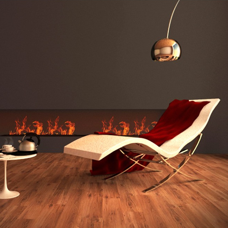Chaise lounge lettino relax per interni con supporti in acciaio inox