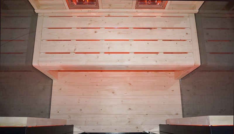 seduta sauna ad infrarossi vetrata